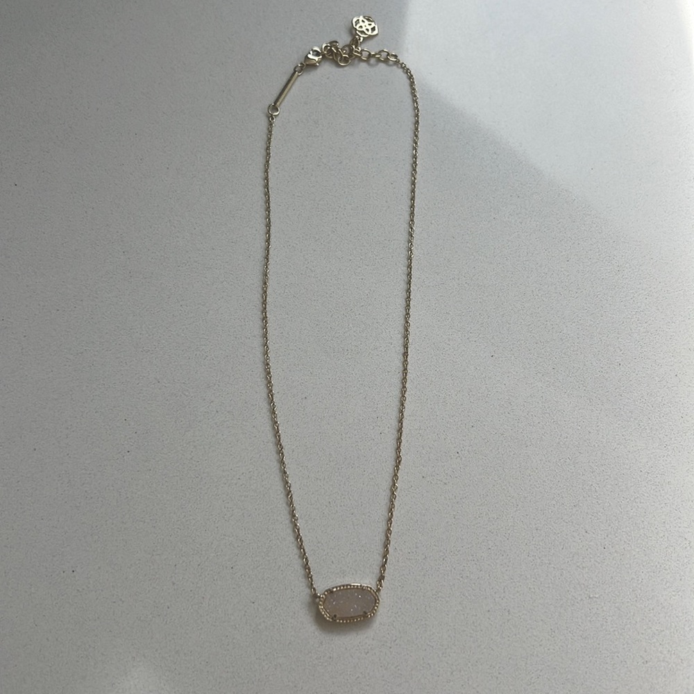 Kendra Scott platinum drusy pendant necklace
